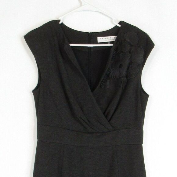 Charcoal gray ANTHROPOLOGIE TRINA TURK dress 8 - Picture 2 of 4